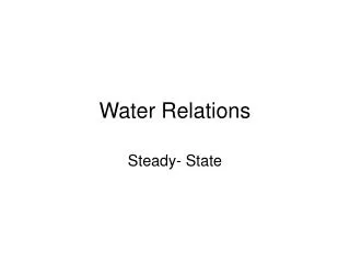 Water Relations