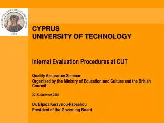 CYPRUS UNIVERSITY OF TECHNOLOGY