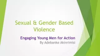Sexual &amp; Gender Based Violence