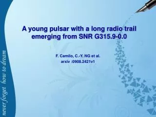 A young pulsar with a long radio trail emerging from SNR G315.9-0.0