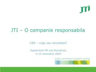 jti o companie responsabila