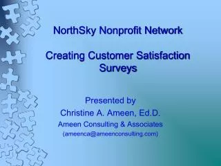 NorthSky Nonprofit Network Creating Customer Satisfaction Surveys