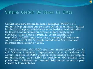 sistema gesti n de bases de datos
