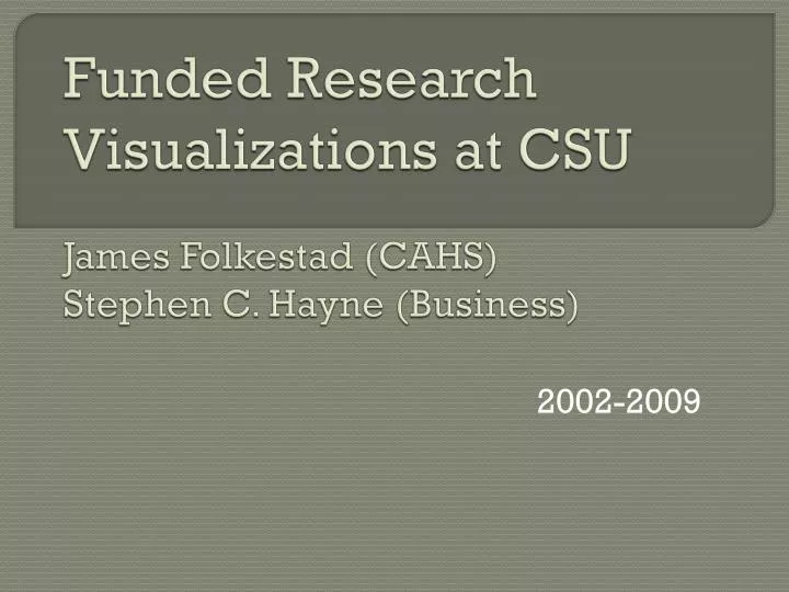 funded research visualizations at csu james folkestad cahs stephen c hayne business