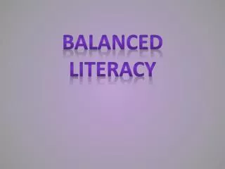 Balanced Literacy