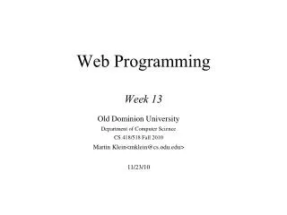 Web Programming Week 13
