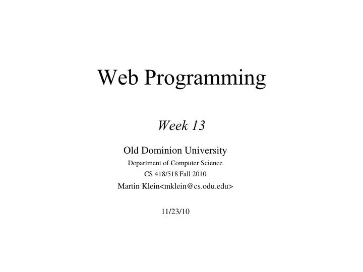 web programming week 13