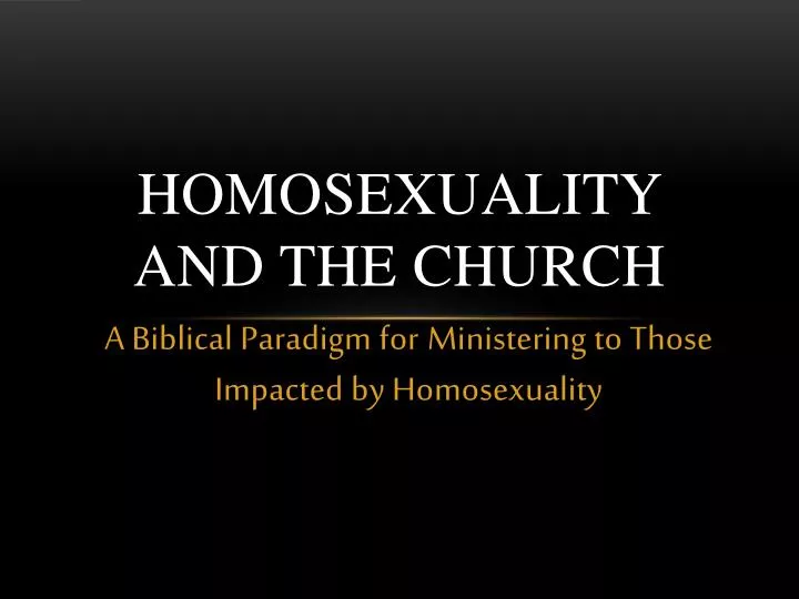homosexuality and the church