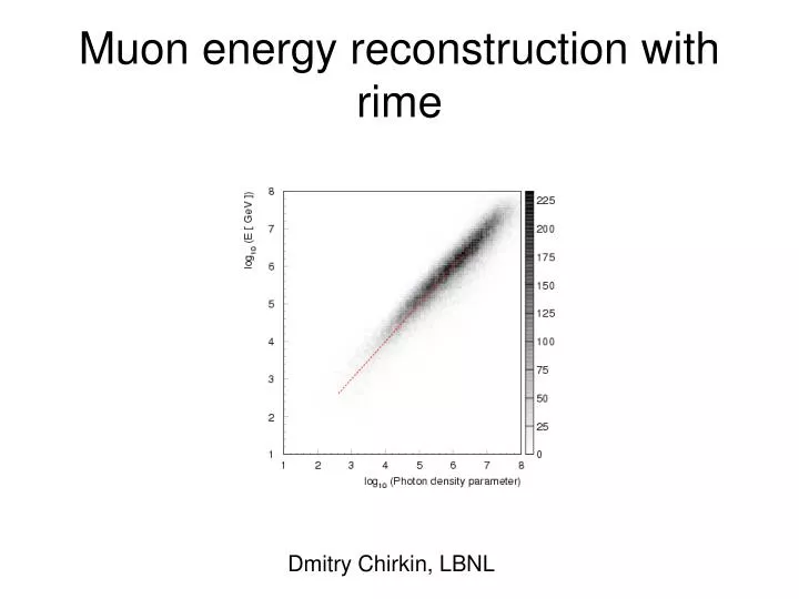muon energy reconstruction with rime