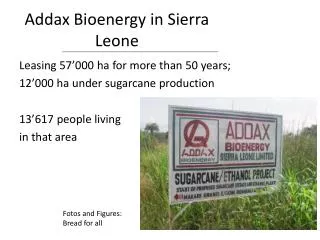 Addax Bioenergy in Sierra Leone