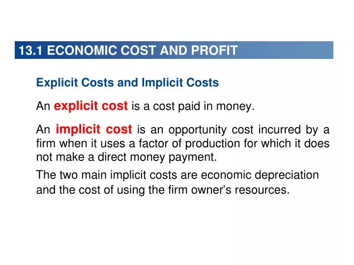13 1 economic cost and profit
