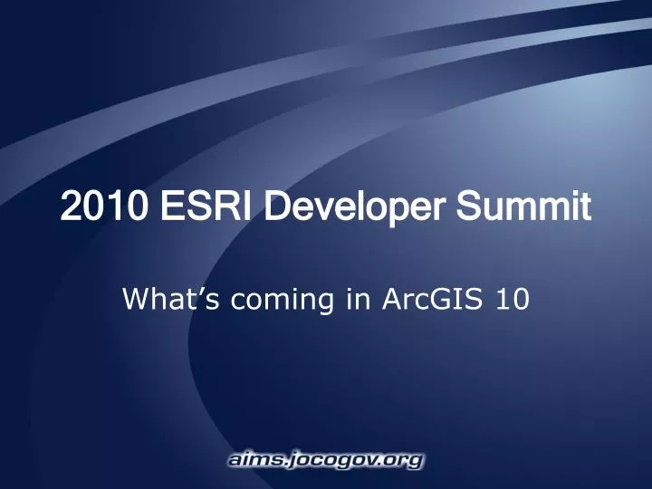 2010 esri developer summit