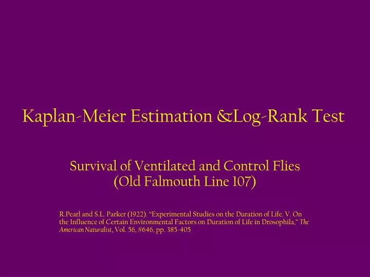 kaplan meier estimation log rank test