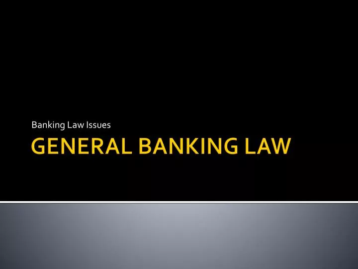 banking law issues