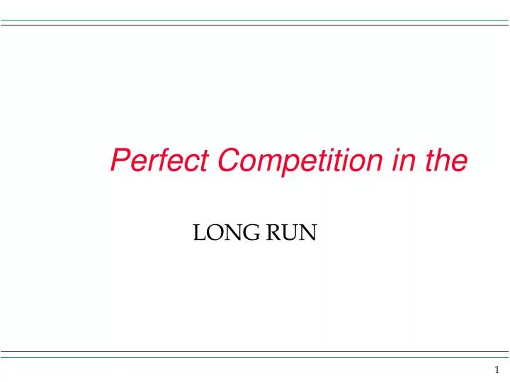 perfect competition in the