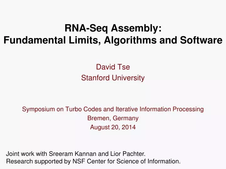 rna seq assembly fundamental limits algorithms and software