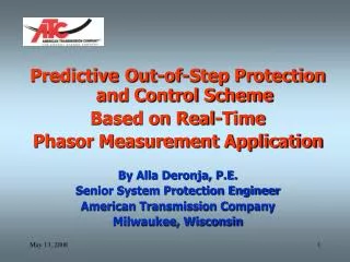 Predictive Out-of-Step Protection and Control Scheme Based on Real-Time