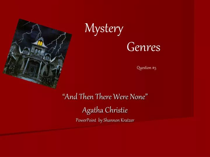 mystery genres