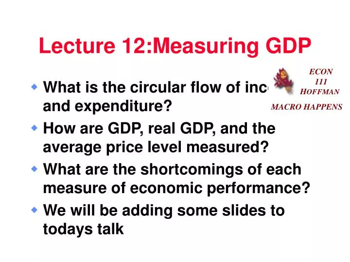 lecture 12 measuring gdp