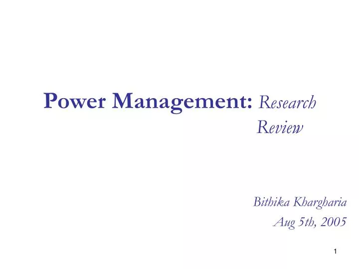 power management research review