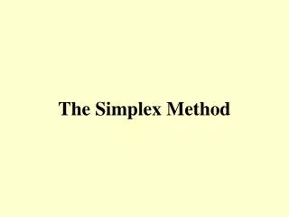 The Simplex Method