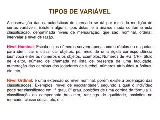 tipos de vari vel