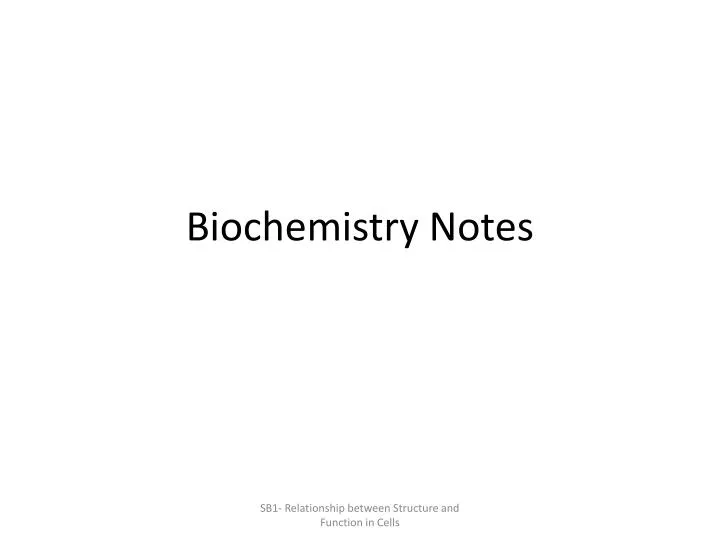 biochemistry notes