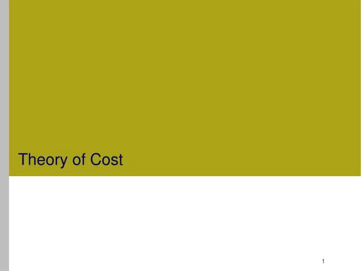 theory of cost