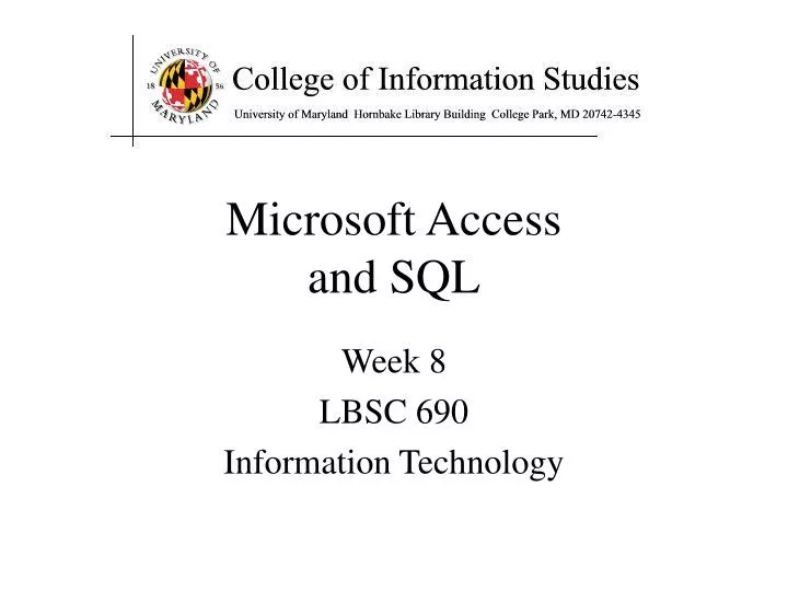 microsoft access and sql