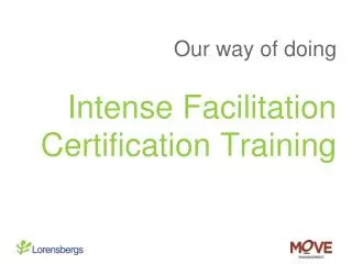 Our way of doing Intense Facilitation Certification Training