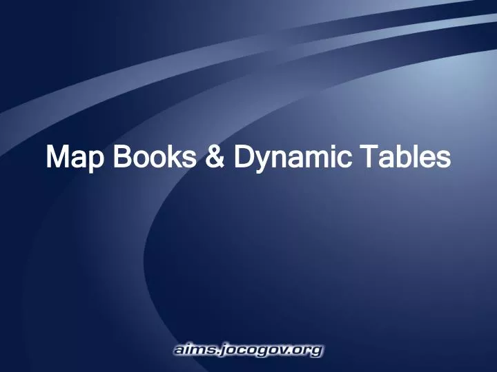 map books dynamic tables