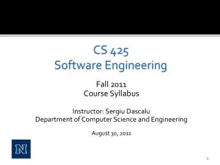 CS 425 Software Engineering