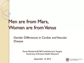 Men are from Mars, Women are from Venus