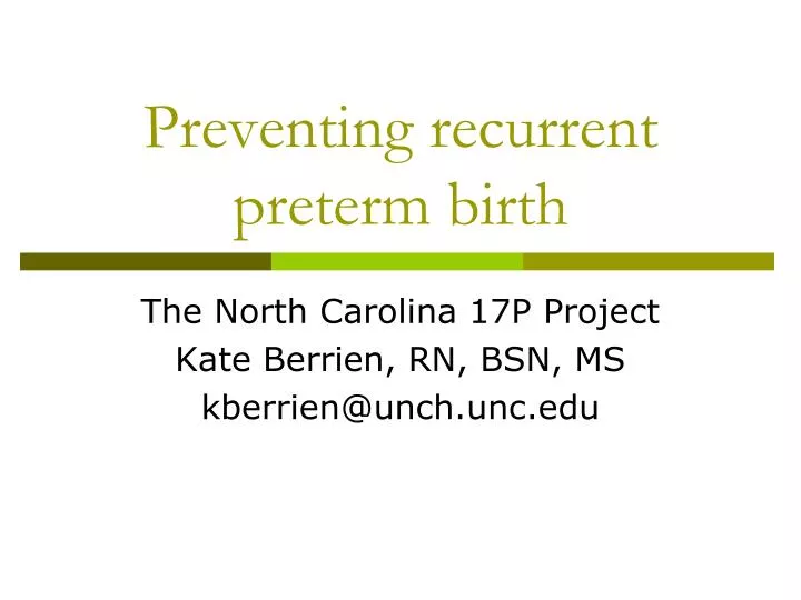 preventing recurrent preterm birth