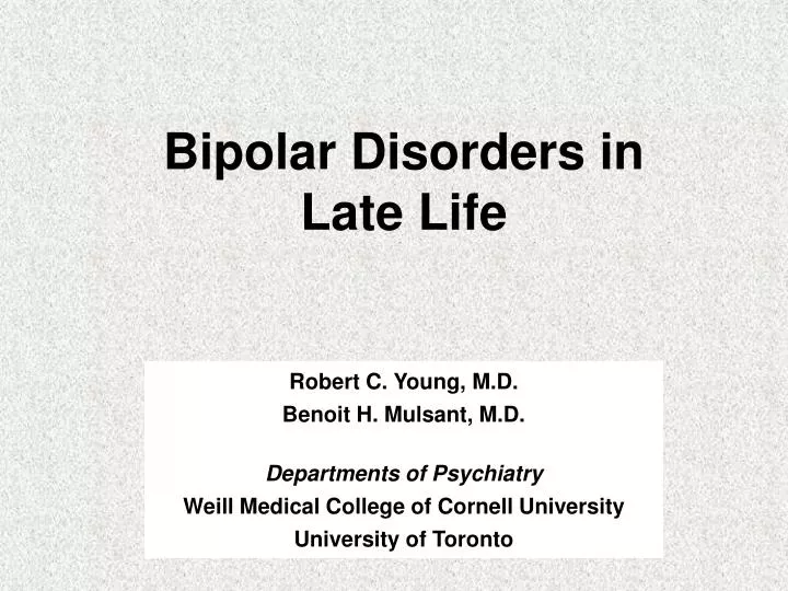 bipolar disorders in late life
