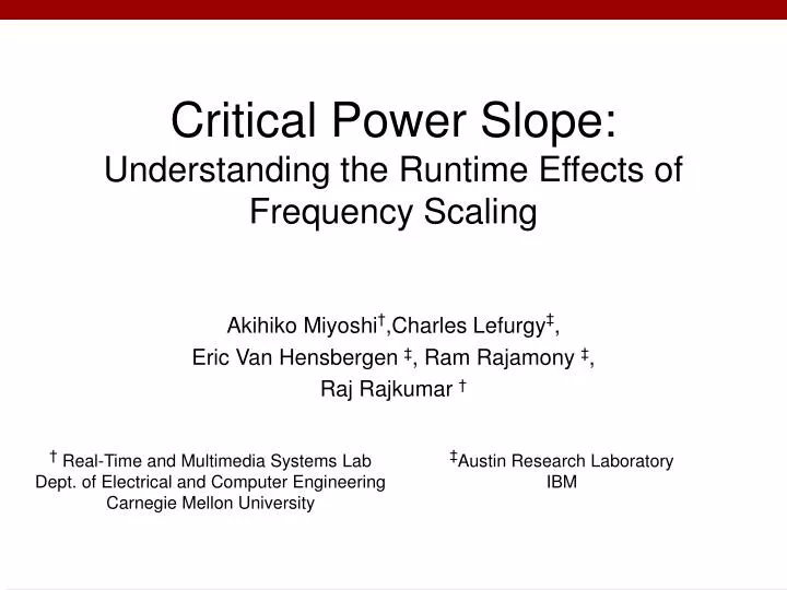 critical power slope understanding the runtime effects of frequency scaling