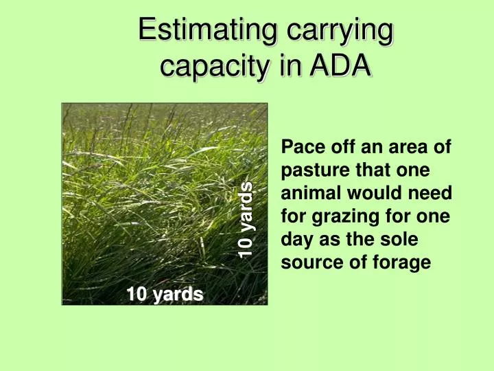 estimating carrying capacity in ada