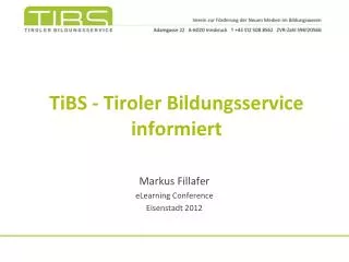 TiBS - Tiroler Bildungsservice informiert