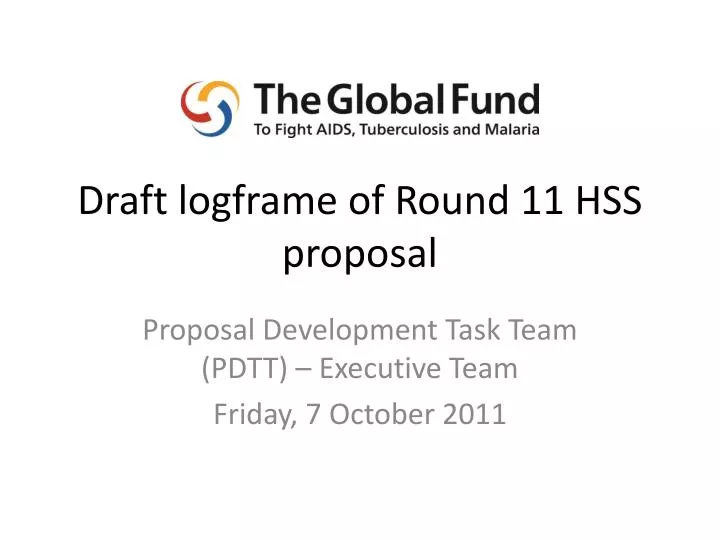 draft logframe of round 11 hss proposal