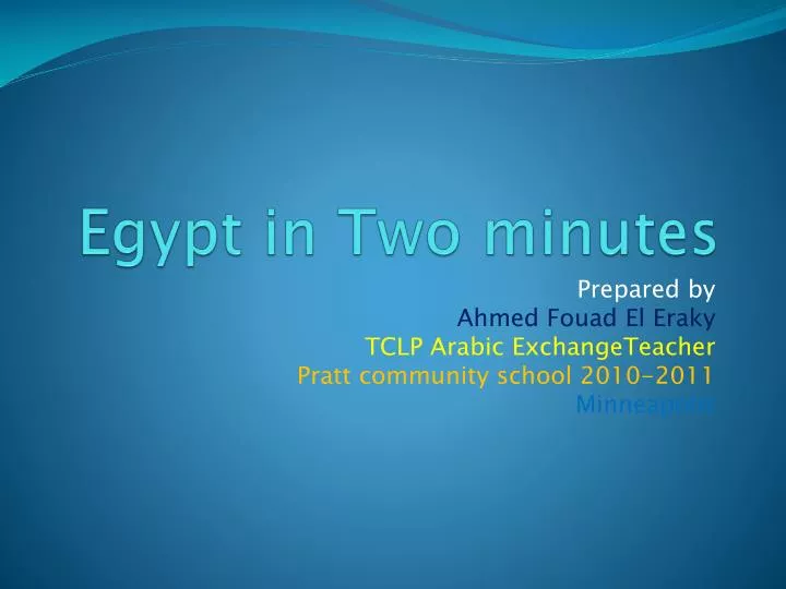 egypt in two minutes