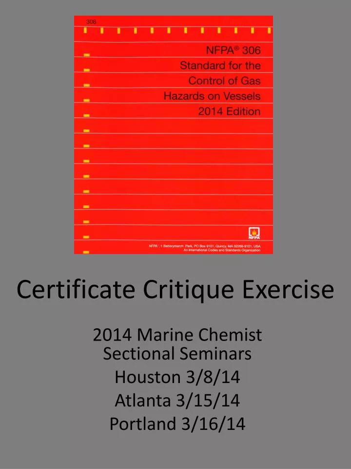 certificate critique exercise