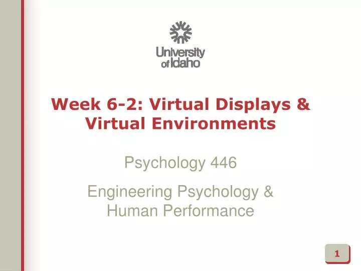 week 6 2 virtual displays virtual environments
