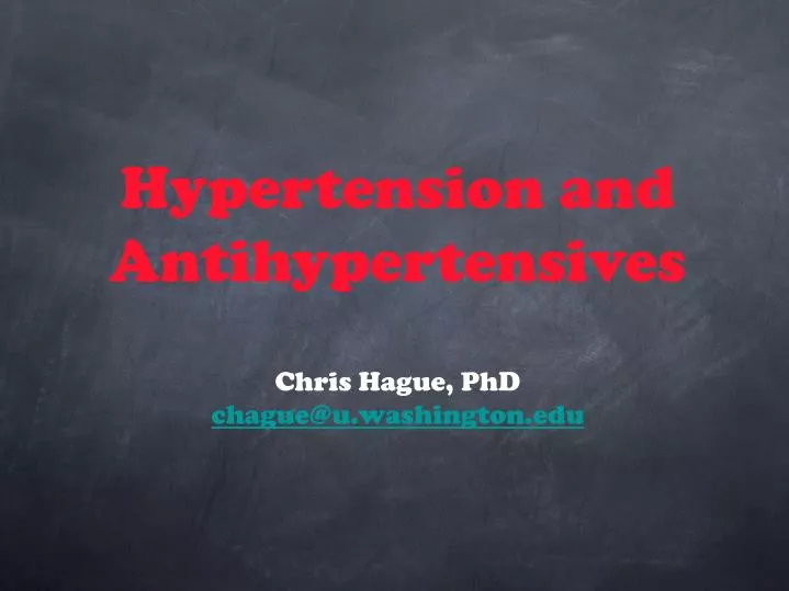 hypertension and antihypertensives