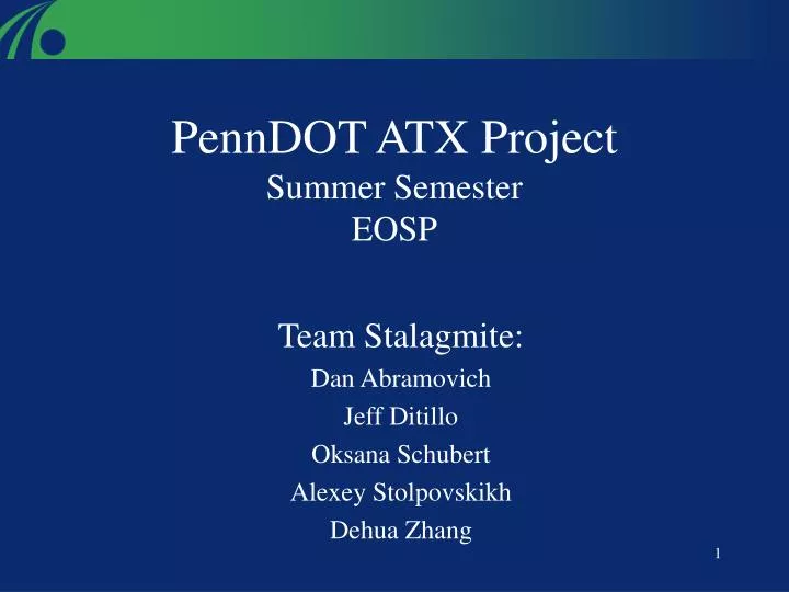 penndot atx project summer semester eosp