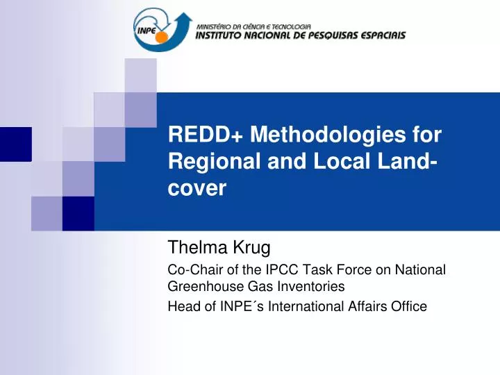 redd methodologies for regional and local land cover
