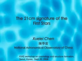 The 21cm signature of the First Stars