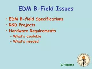 EDM B-Field Issues