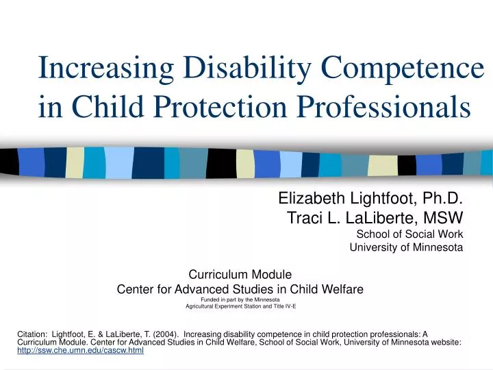 increasing disability competence in child protection professionals