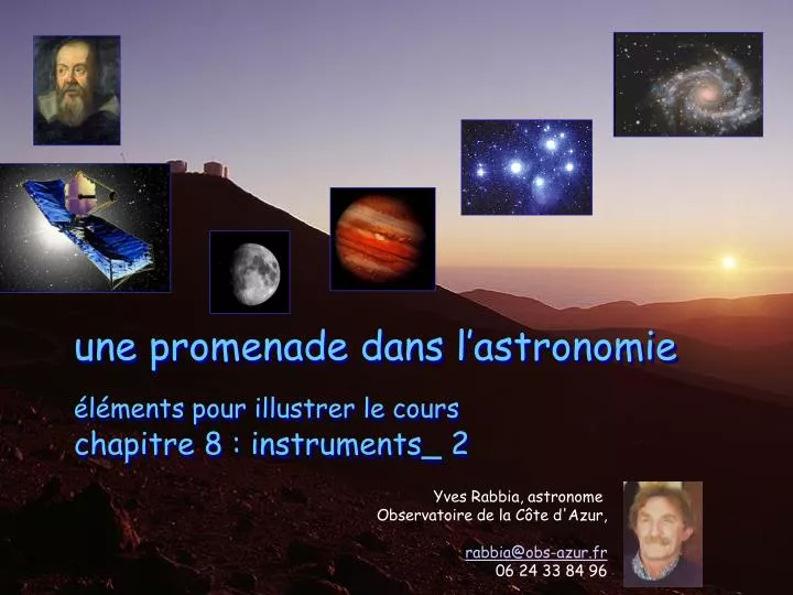 une promenade dans l astronomie l ments pour illustrer le cours chapitre 8 instruments 2