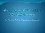 Status of Analysis in the U.S. Government
